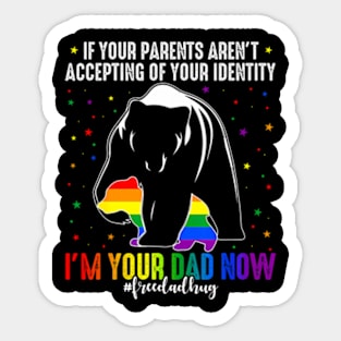 Free Mom Hug  Bear Parents Gay Pride LGBTQ I'm Your Sticker